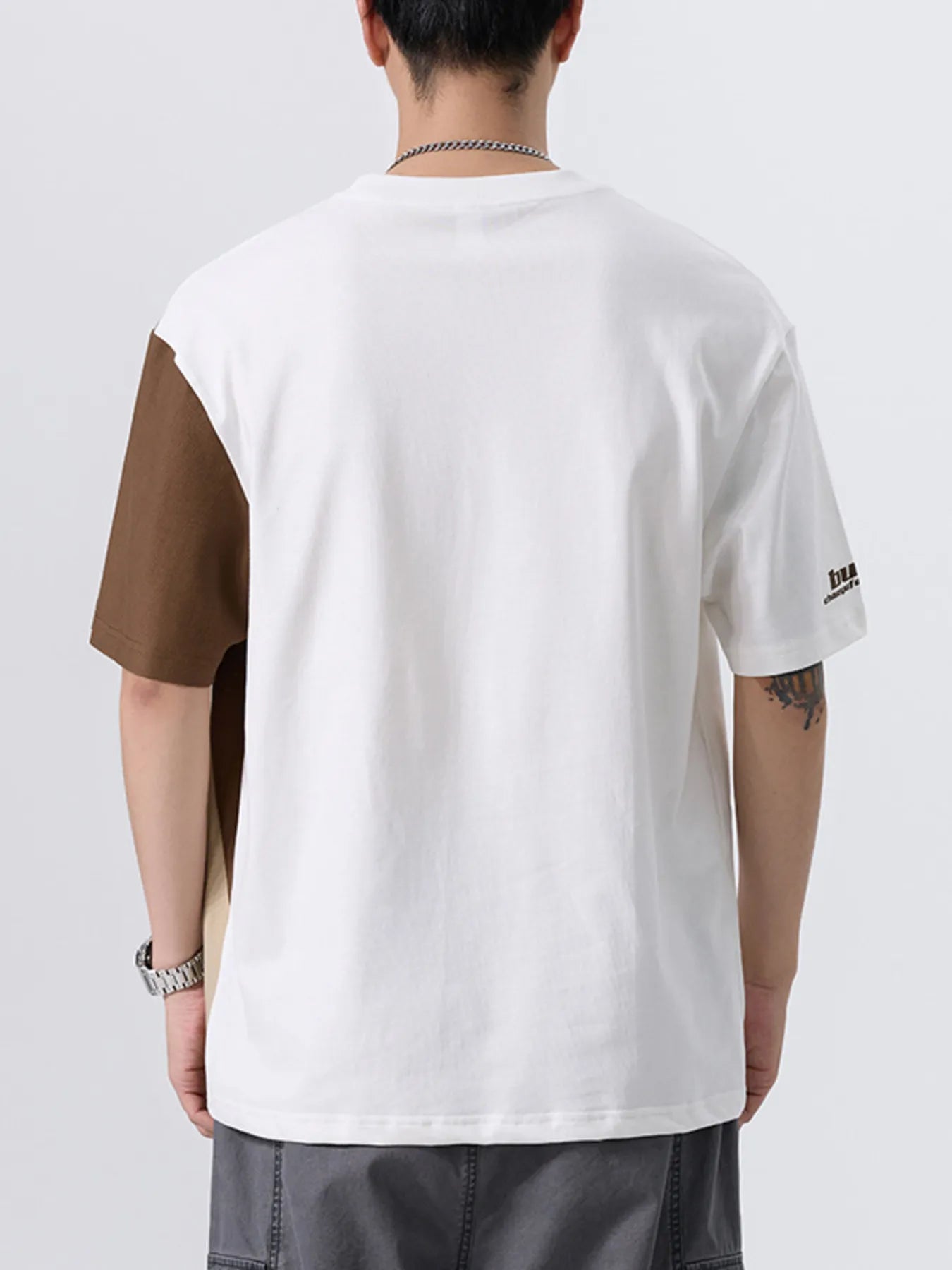 T-shirt à col rond couleurr block pour homme grande taille Elégance District