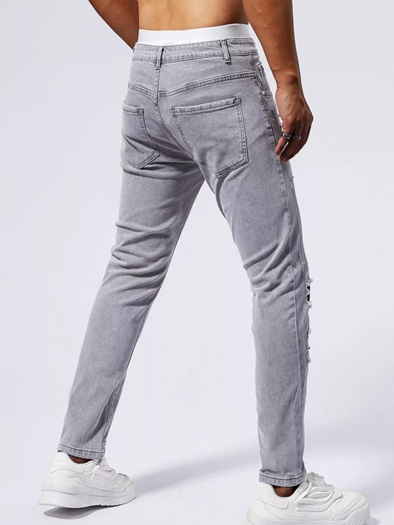Jeans slim délavés pour hommes Elégance District
