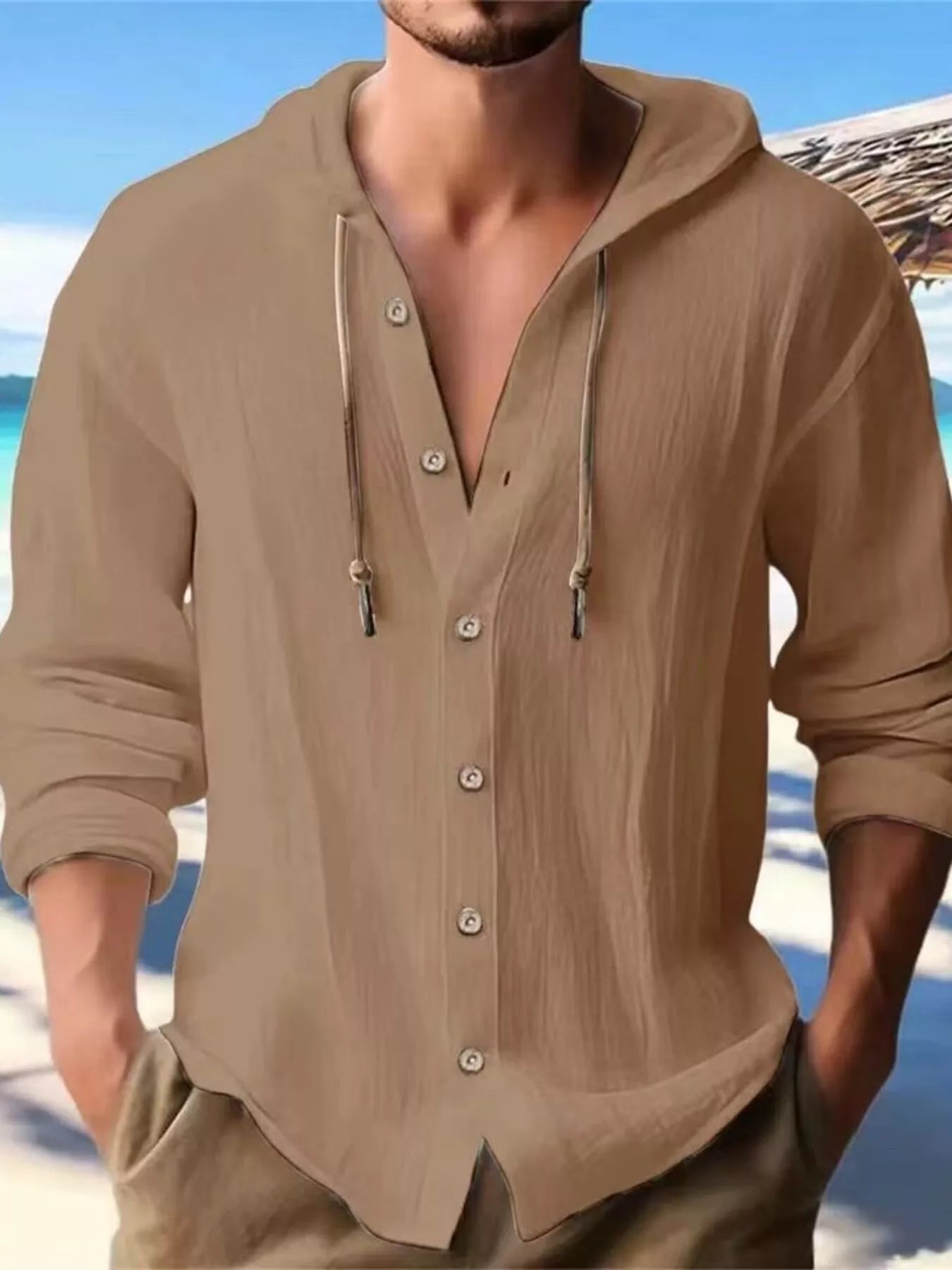 Chemise Homme Capuche Boutonnée Grande Taille    Elégance District