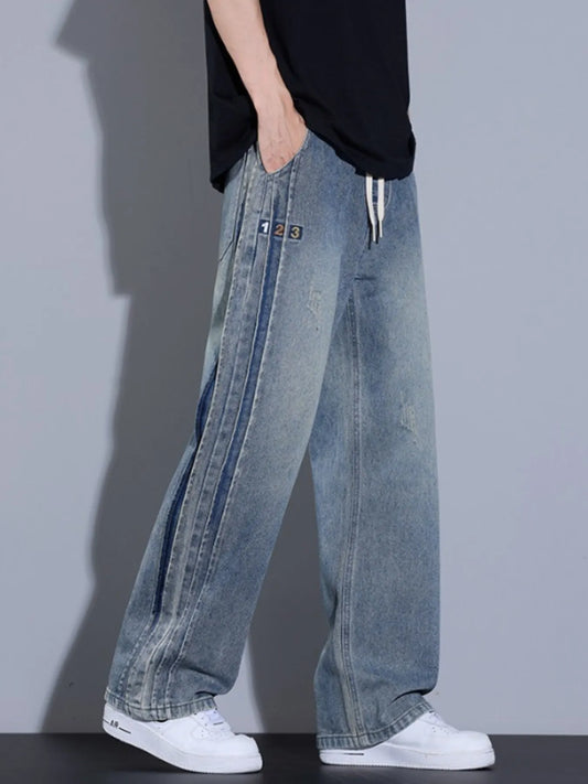 Jeans à jambes larges pour hommes, grandes tailles  Elégance District