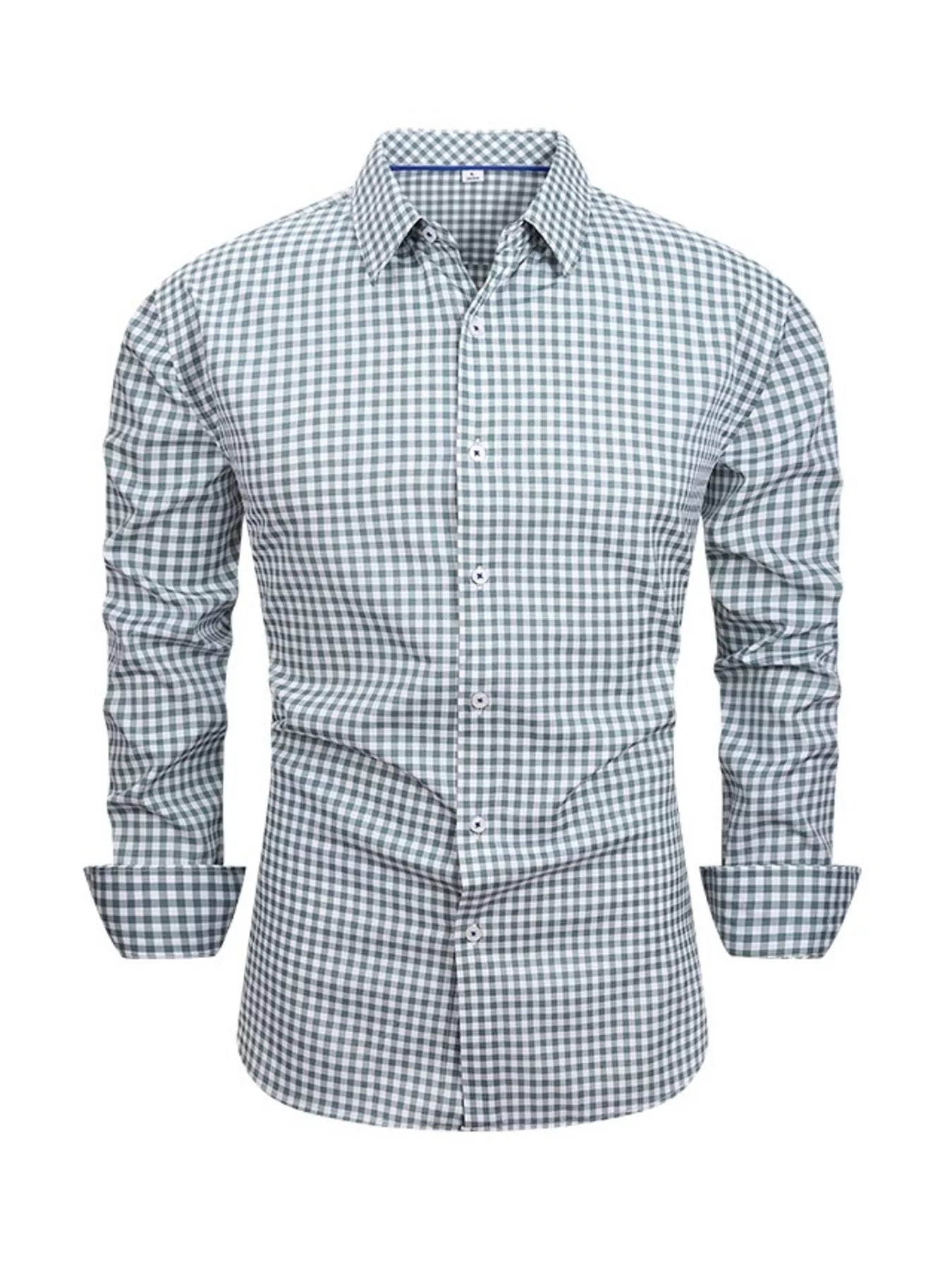 Chemise vichy à manches longues, coupe classique, Elégance District