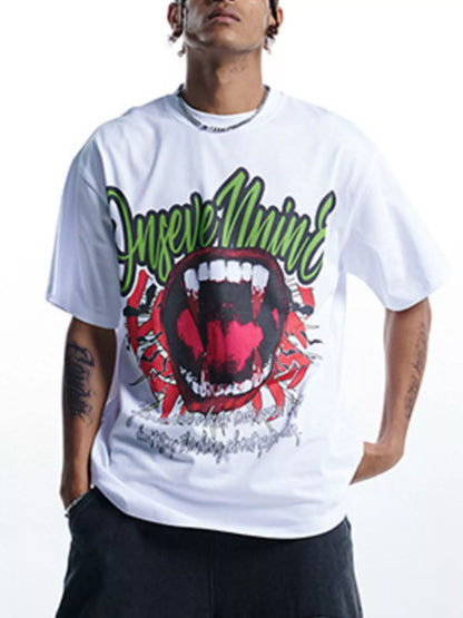 T-shirt oversize à col rond avec motif graphique   Elégance District
