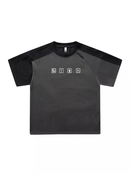 T-shirt décontracté à manches contrastées pour homme, grandes tailles