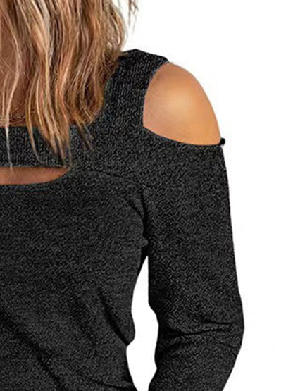 Blouse épaules dénudées à découpes intégrales - Élégance District 