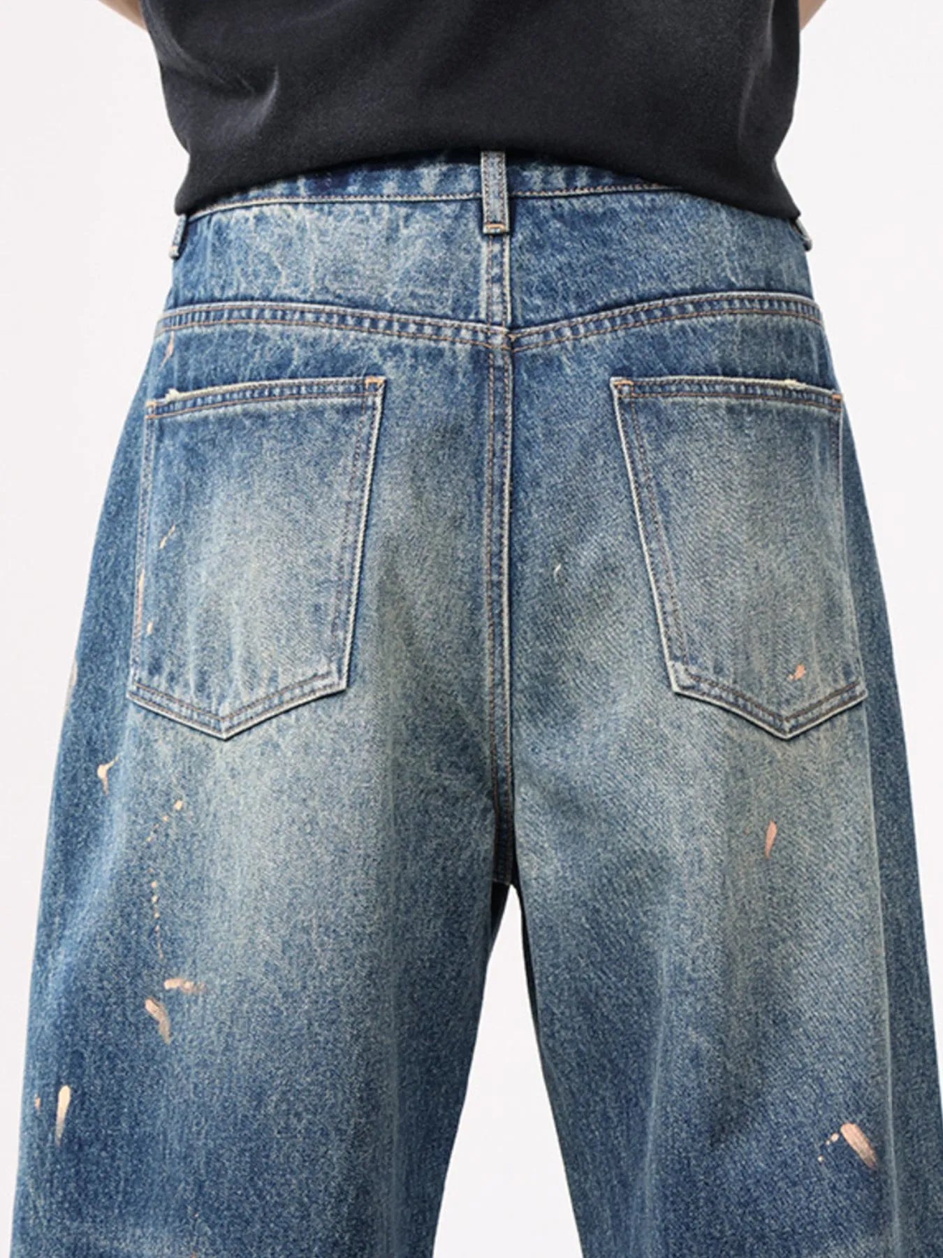 Jean vintage à jambes larges et effet usé  grandes tailles  Elégance District