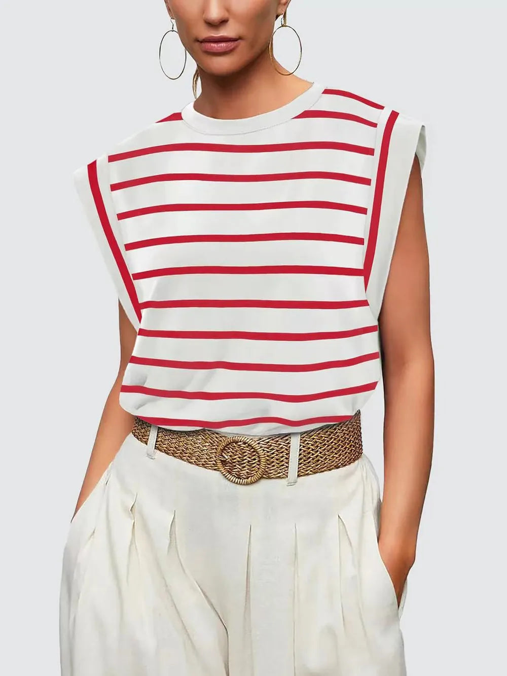 T-shirt Rayé Femme Col Rond - Élégance District