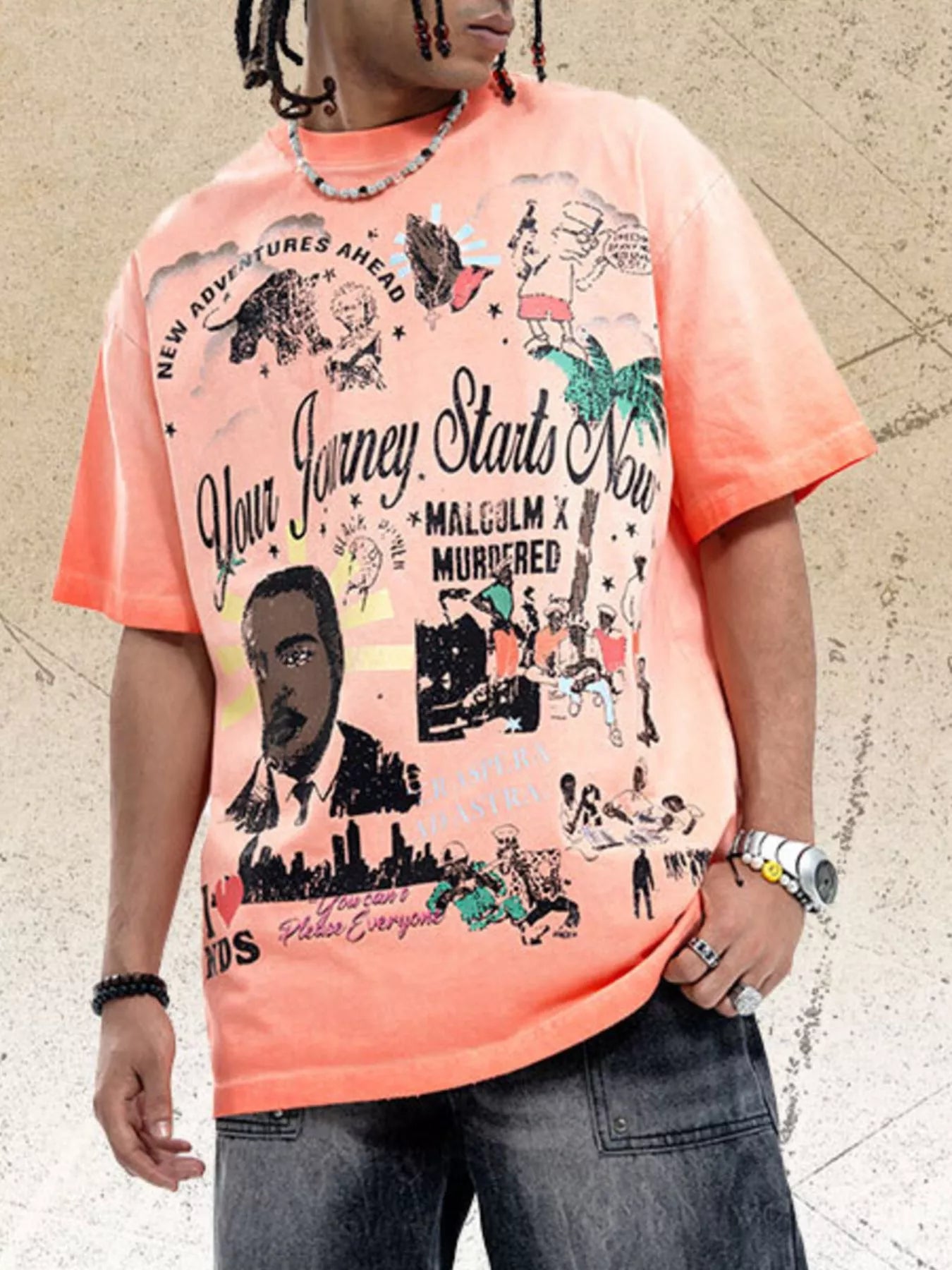 T-shirt graphique à col rond pour homme   Elégance District