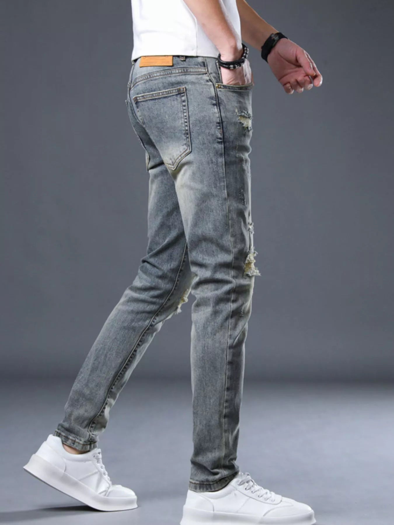 Jeans slim délavés pour hommes   Elégance District