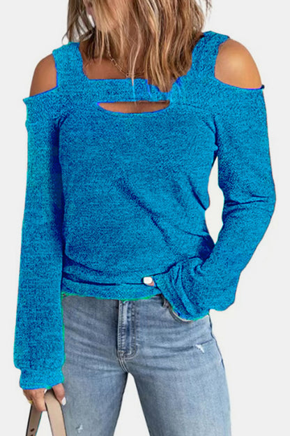 Blouse épaules dénudées à découpes intégrales - Élégance District 
