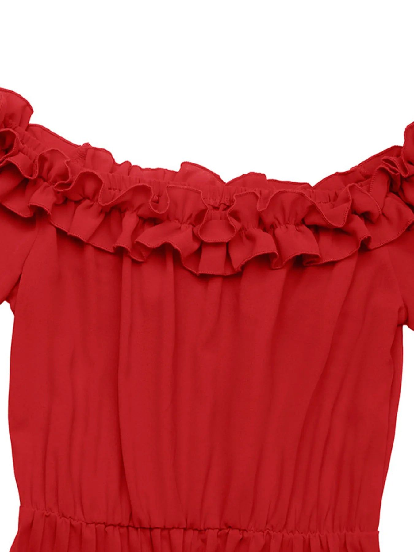 Robe midi plissée à volants épaules dénudées - Élégance District 