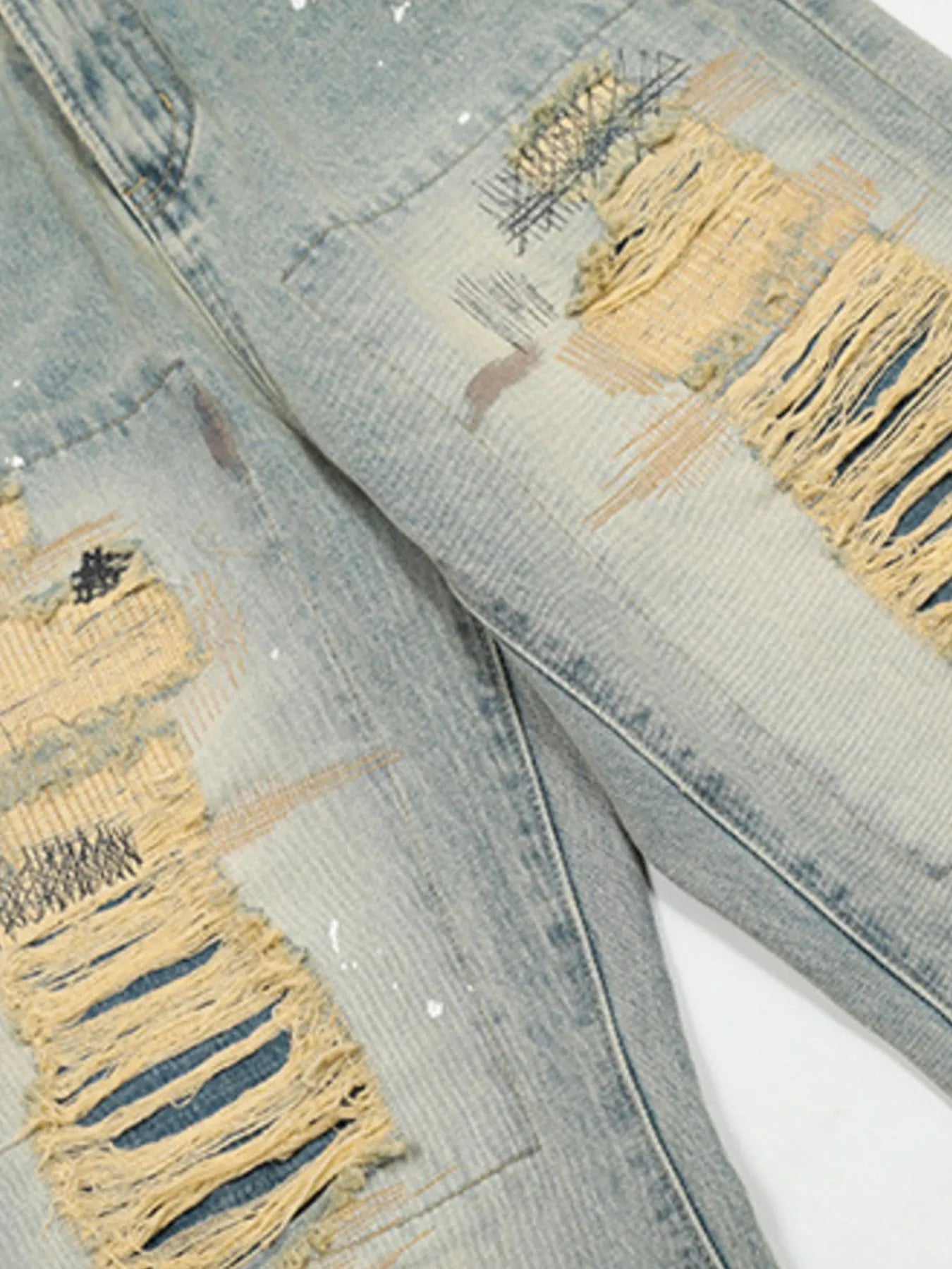 Jean vintage délavé à jambes larges pour homme   Elégance District