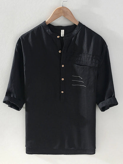 Chemise à manches courtes boutonnée grande taille pour homme   Elégance District