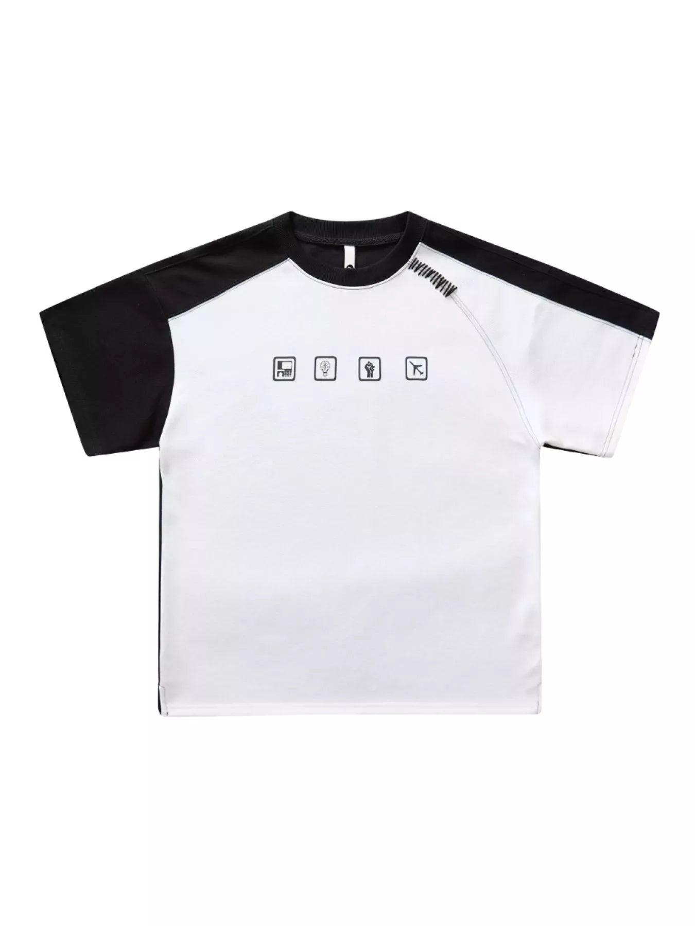 T-shirt décontracté à manches contrastées pour homme, grandes tailles