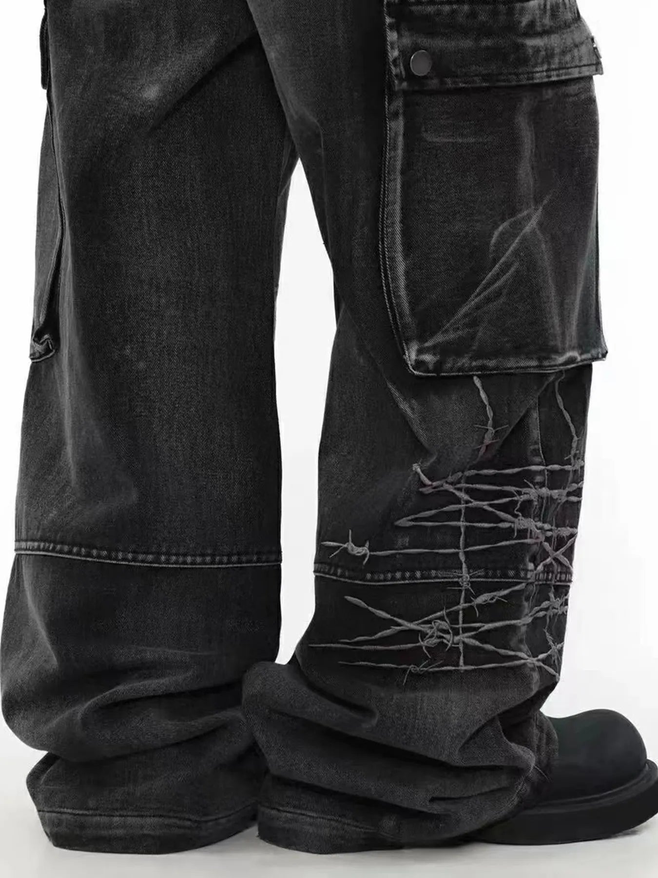 Jean cargo à jambes larges pour hommes  Elégance District