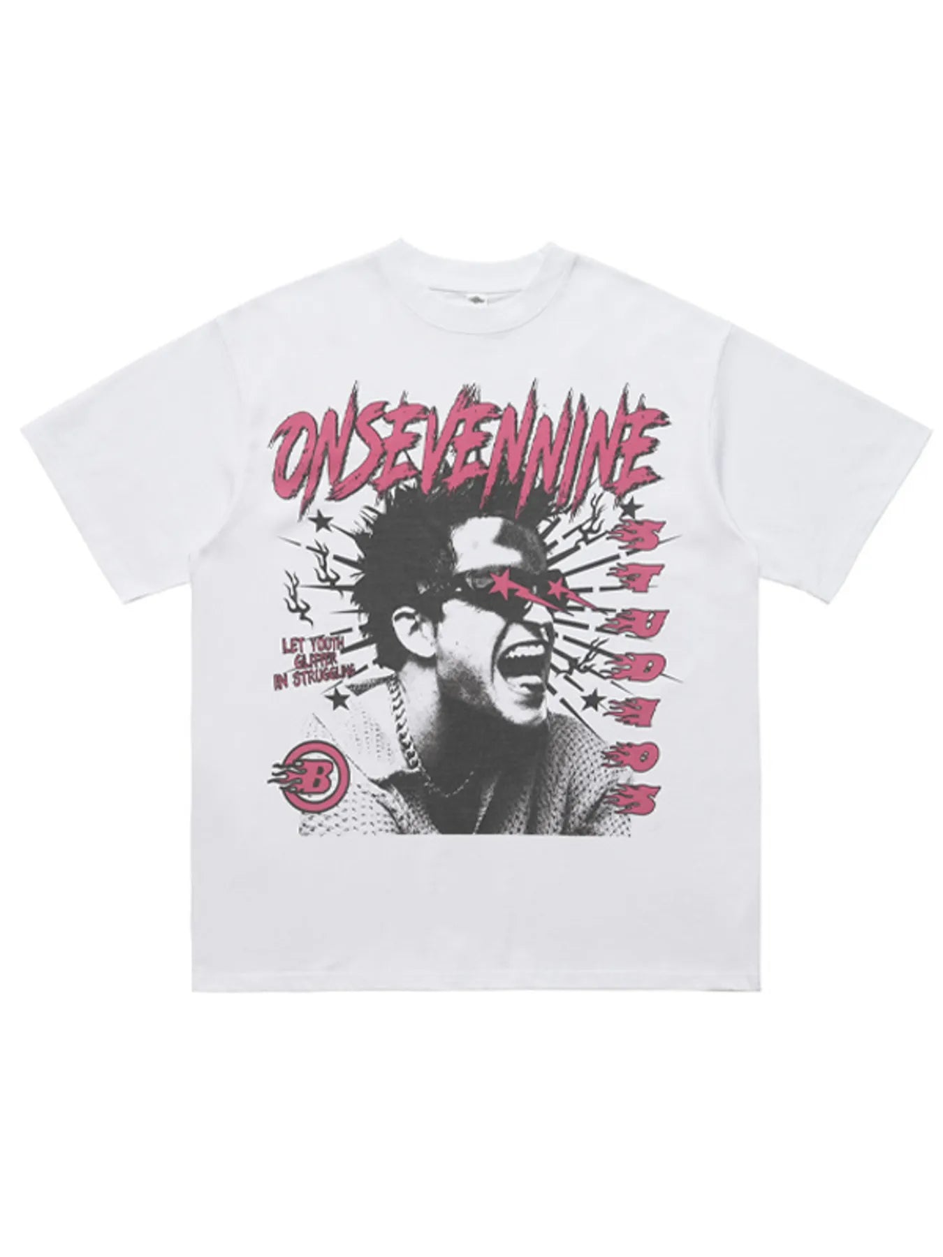 T-shirt oversize à col rond avec motif graphique    Elégance District