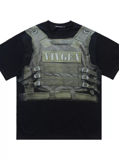 T-shirt imprimé gilet tactique pour homme   Elégance District