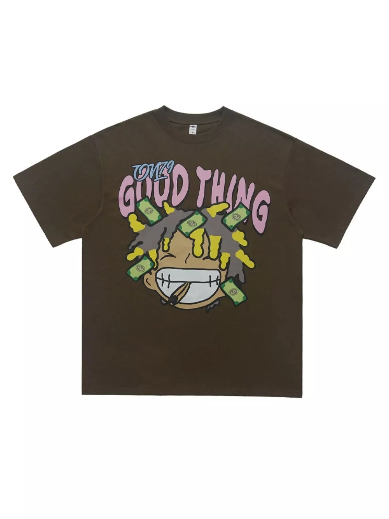 T-shirt décontracté à col rond avec motif graphique   Elégance District