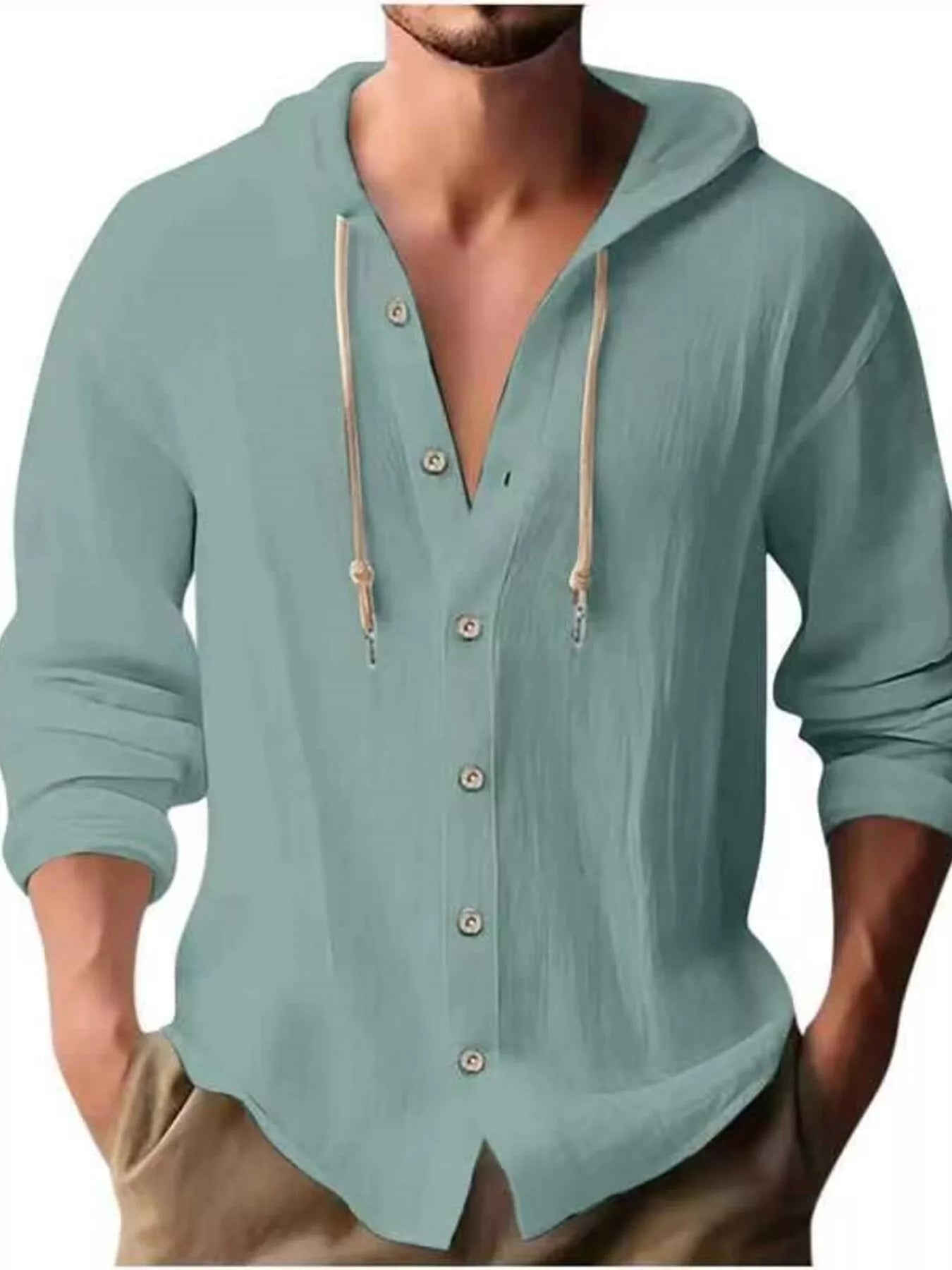 Chemise Homme Capuche Boutonnée Grande Taille    Elégance District