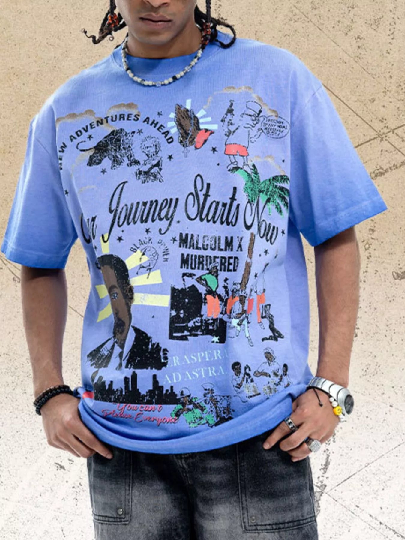 T-shirt graphique à col rond pour homme   Elégance District