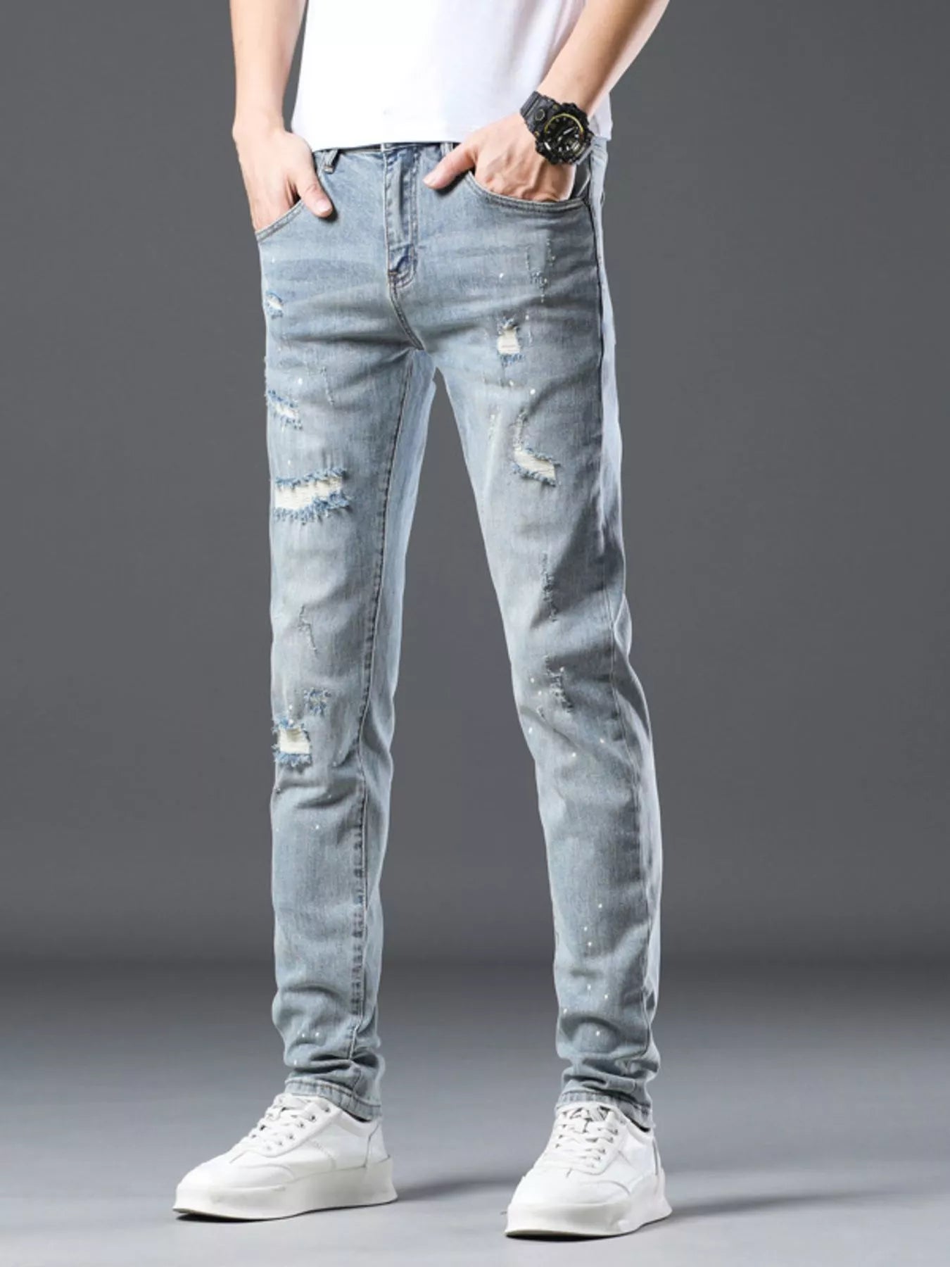 Jeans slim délavés pour hommes   Elégance District
