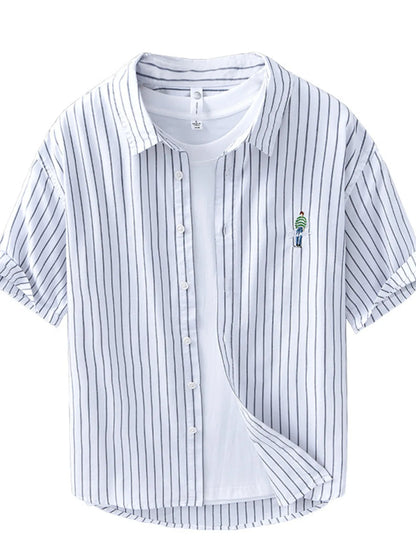 Chemise rayée manches longues homme grande taille - Élégance District