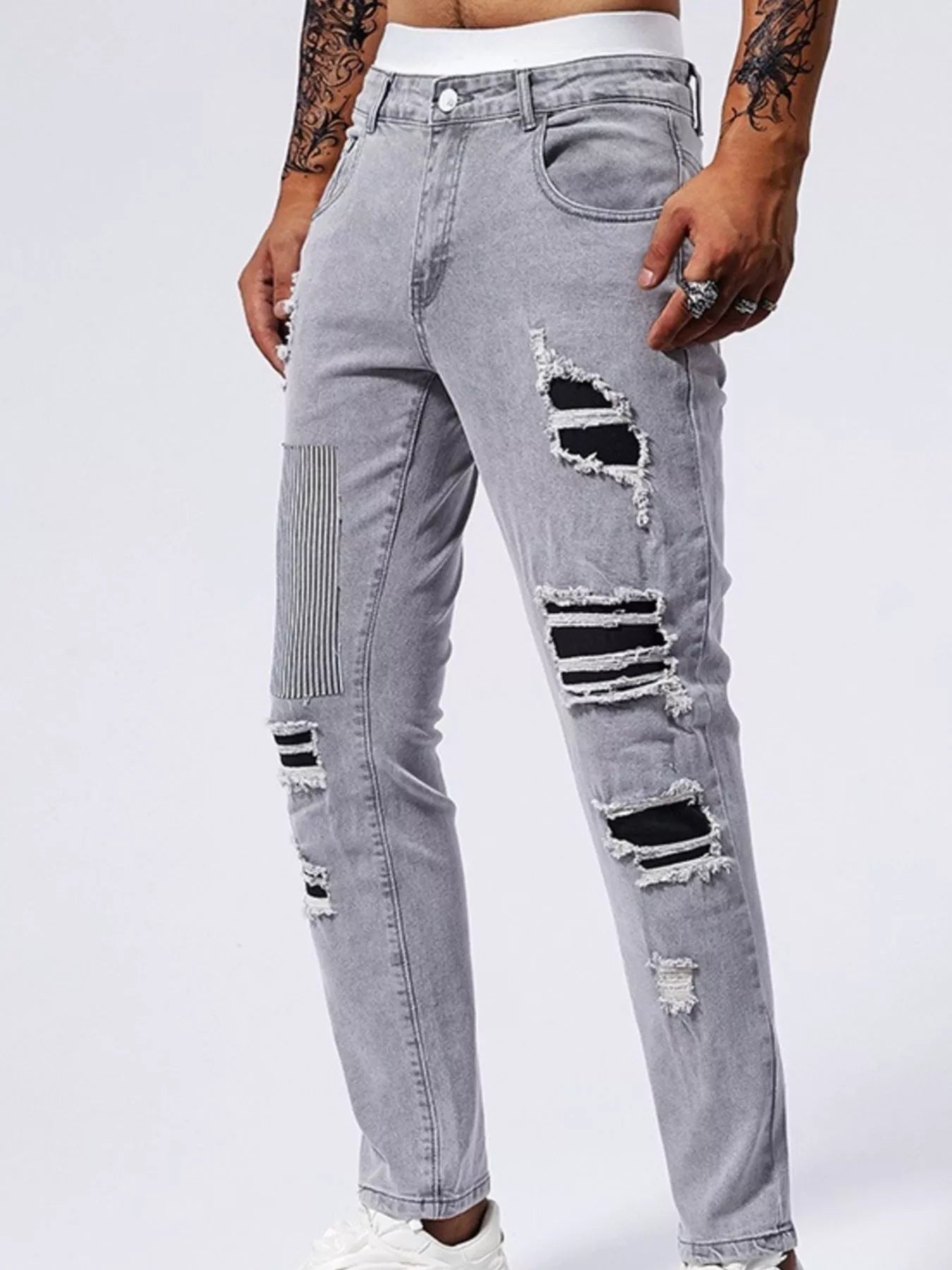 Jeans slim délavés pour hommes   Elégance District