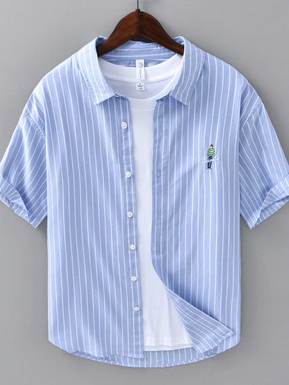 Chemise rayée manches longues homme grande taille - Élégance District