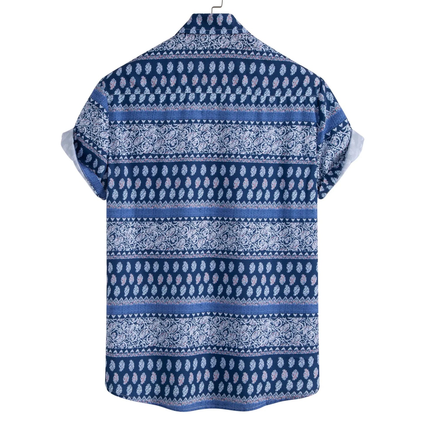 Chemise à manches courtes à imprimé géométrique pour homme grande taille