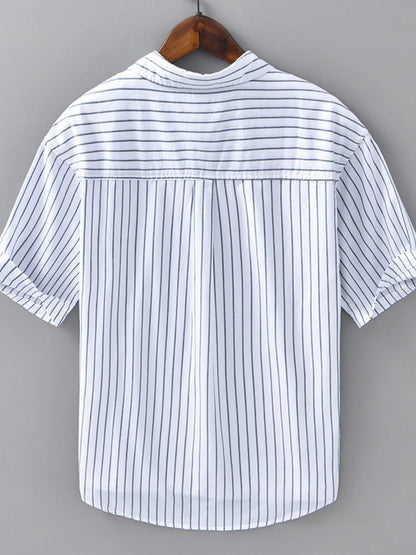 Chemise rayée manches longues homme grande taille - Élégance District