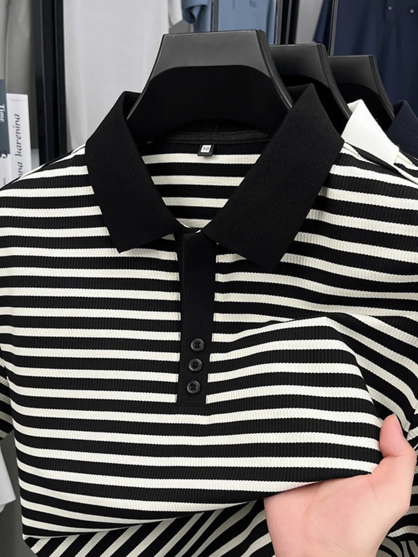 Polo rayé à manches courtes pour homme grande taille    Elégance District