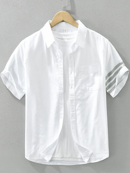 Chemise à manches courtes boutonnée pour homme grande taille     Elégance District
