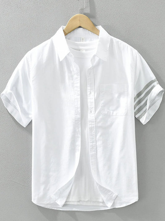 Chemise à manches courtes boutonnée pour homme grande taille     Elégance District