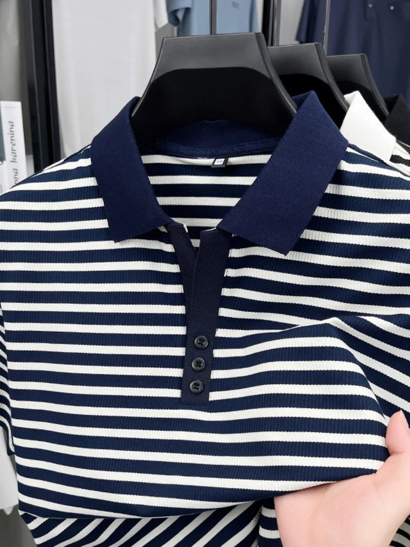 Polo rayé à manches courtes pour homme grande taille    Elégance District