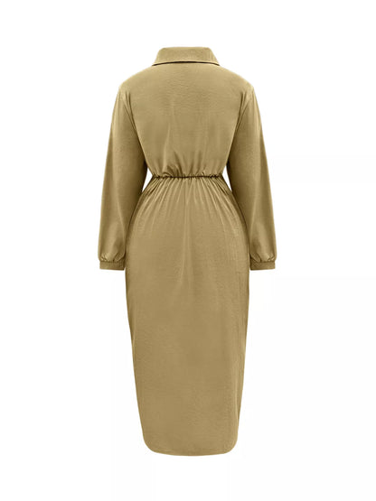 Robe midi fendue sur le devant grande taille  Elégance District