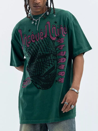 T-shirt à manches courtes et col rond pour homme avec motif graphique