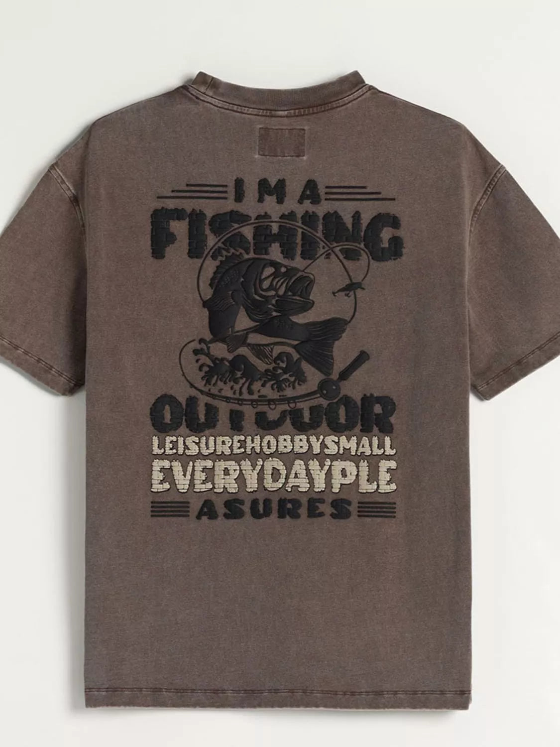 T-shirt à col rond avec motif de lettres   Elégance District