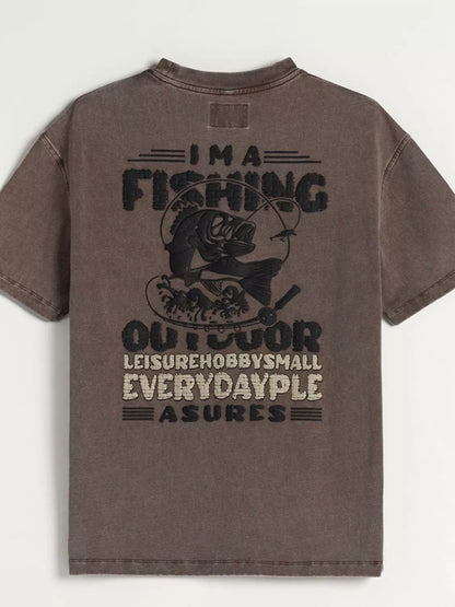T-shirt à col rond avec motif de lettres   Elégance District
