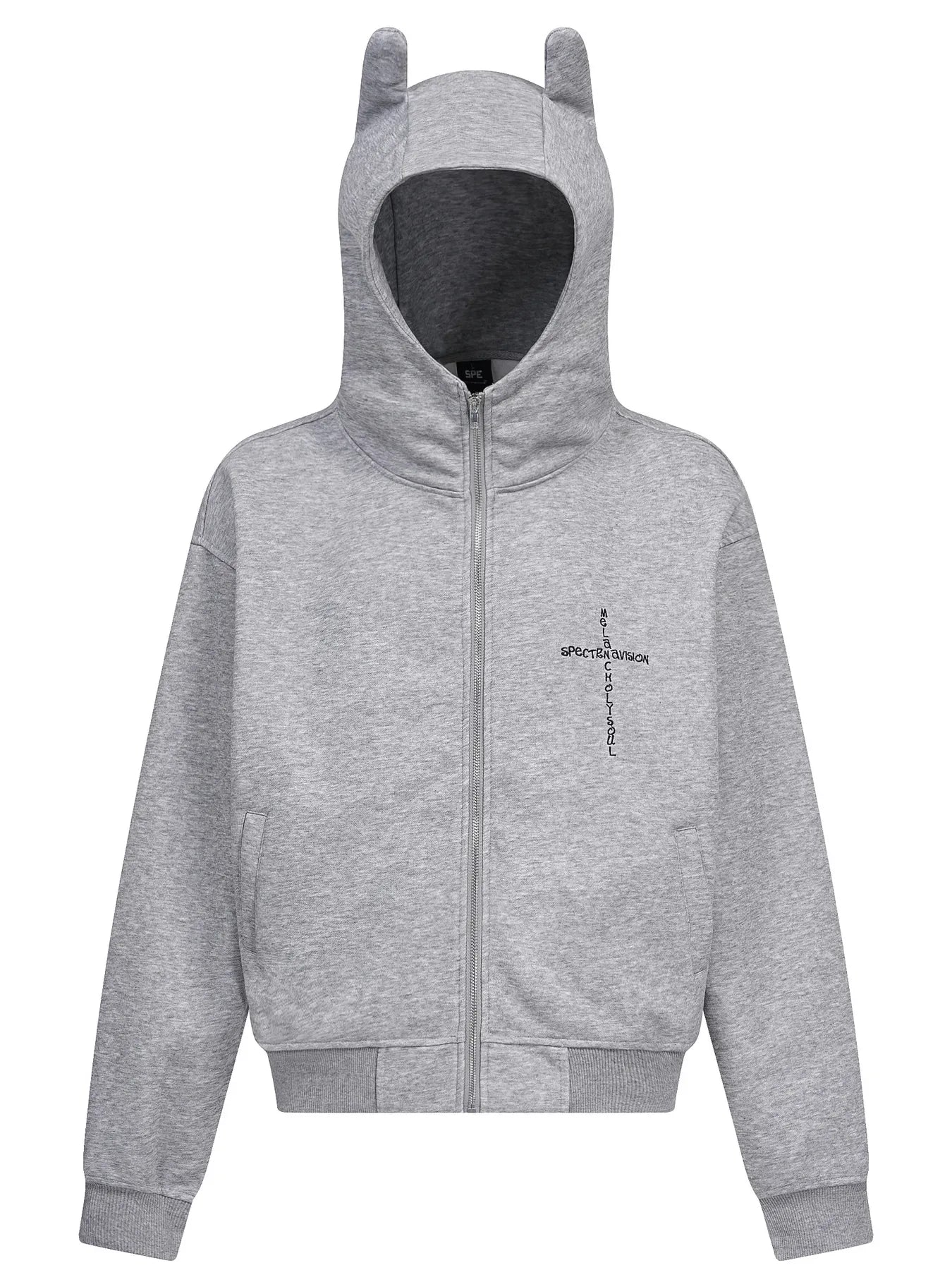 Sweat à capuche zippé avec cornes de diable   Elégance District
