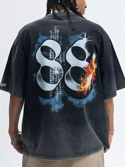 T-shirt à manches courtes et col rond pour homme avec motif graphique