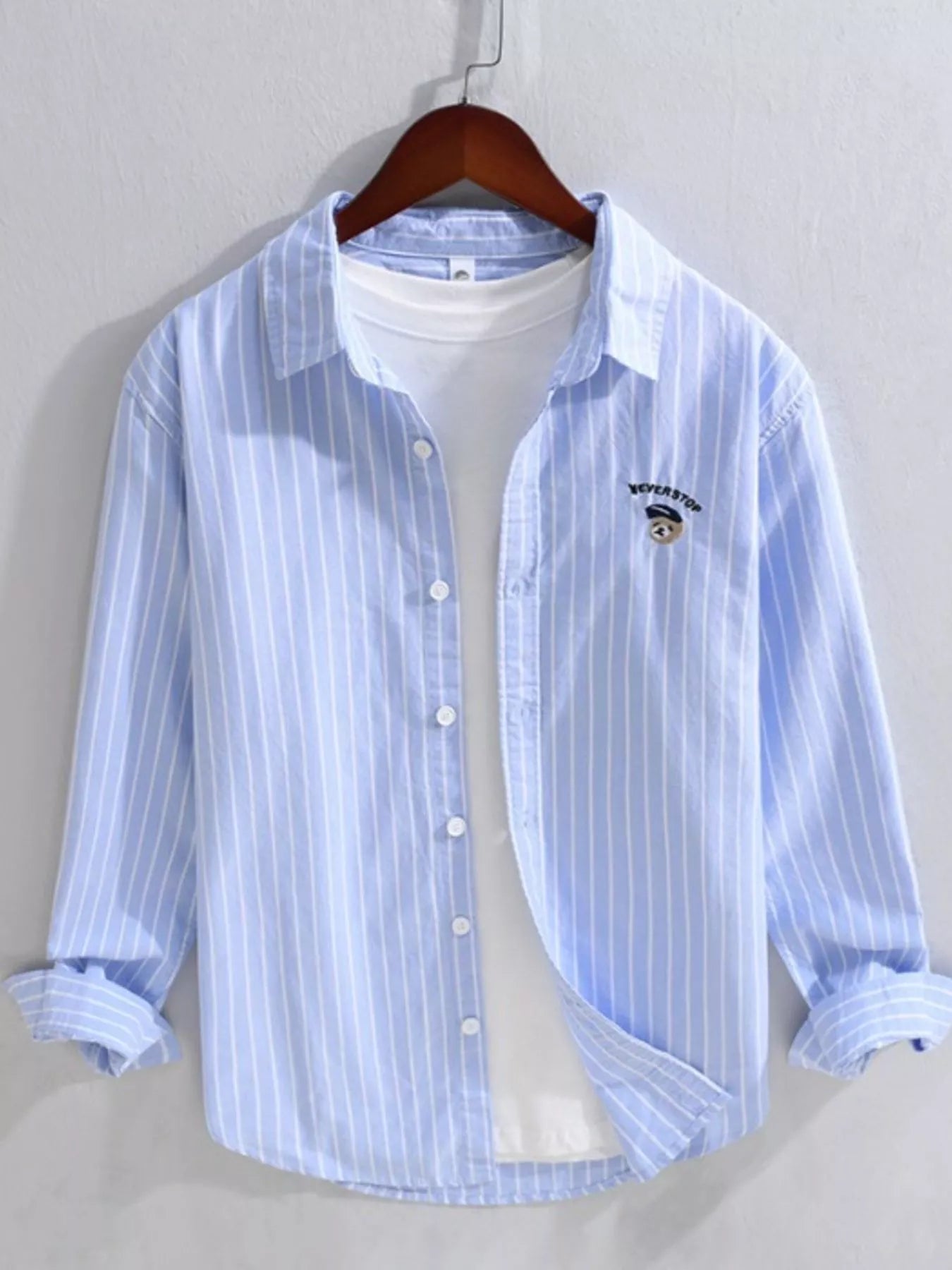 Chemise rayée à manches longues pour homme grande taille    Elégance District
