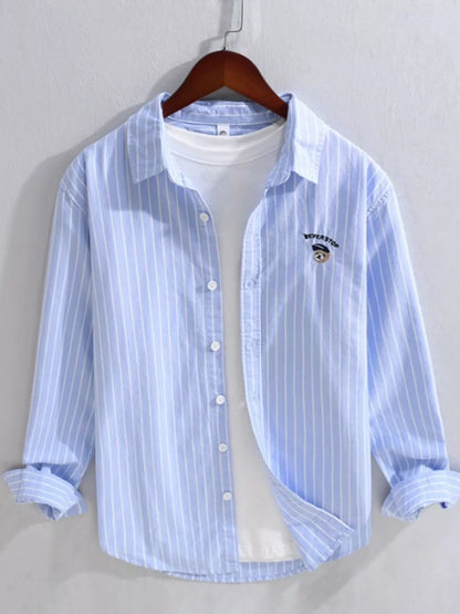 Chemise rayée à manches longues pour homme grande taille    Elégance District