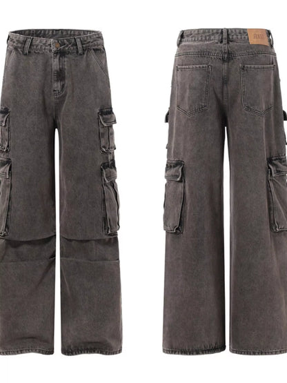 Jeans cargo délavés vintage pour hommes   Elégance District