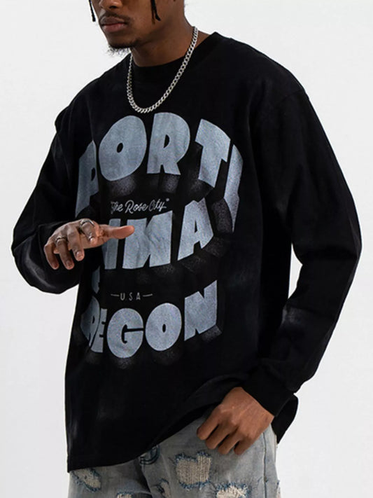 T-shirt à manches longues et col rond pour homme  Elégance District