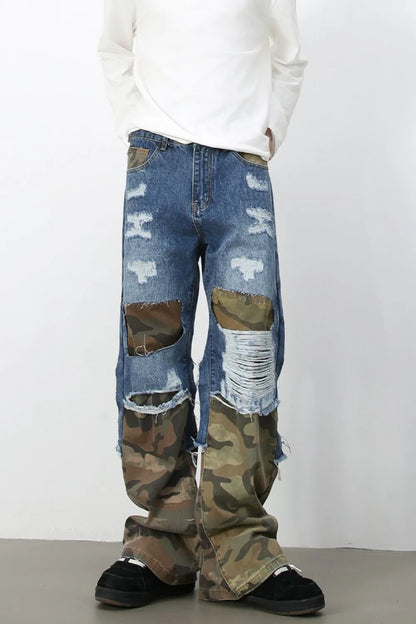 Jean camouflage délavé pour homme   Elégance District