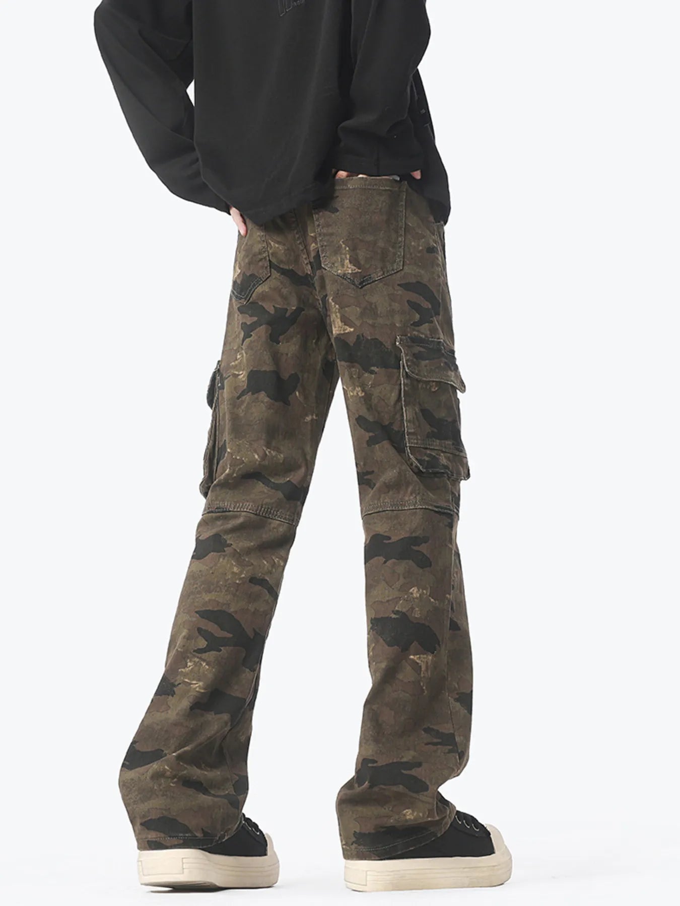 Jeans cargo camouflage pour hommes   Elégance District