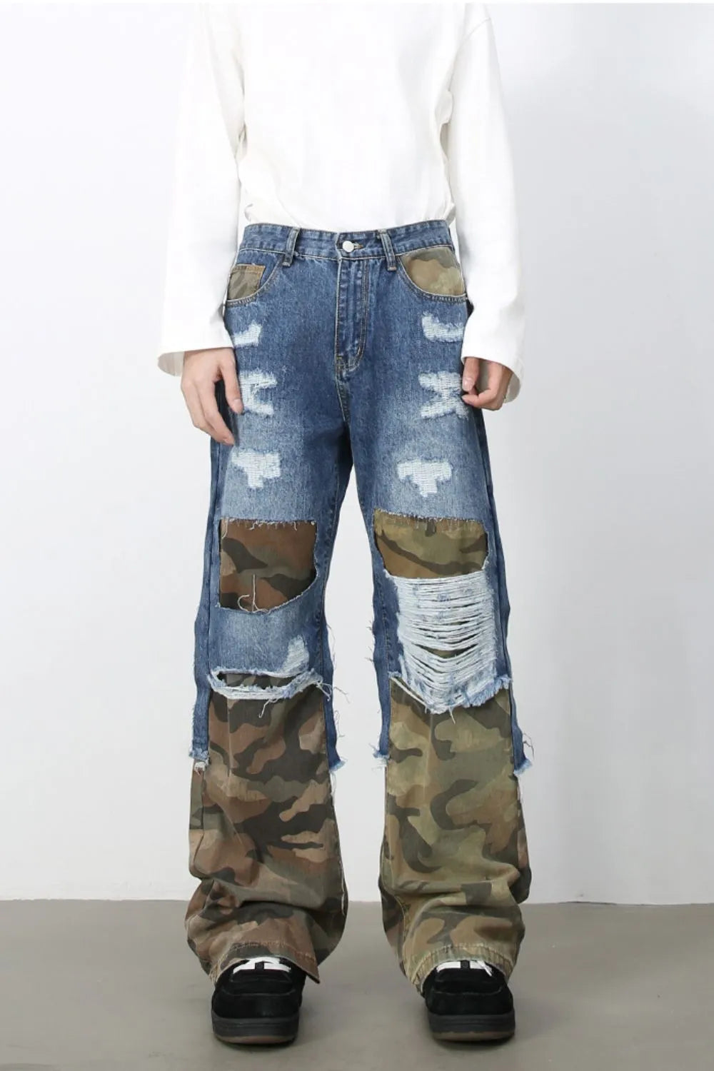 Jean camouflage délavé pour homme   Elégance District