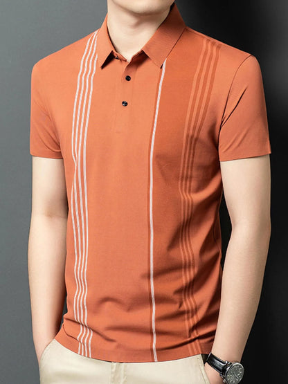 Polo à manches courtes contrastées pour homme grande taille   Elégance District