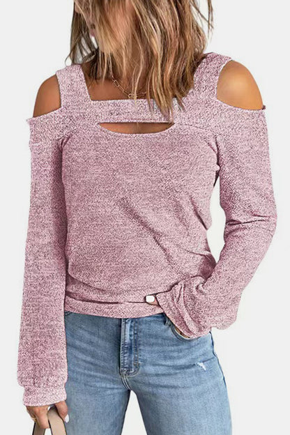 Blouse épaules dénudées à découpes intégrales - Élégance District 