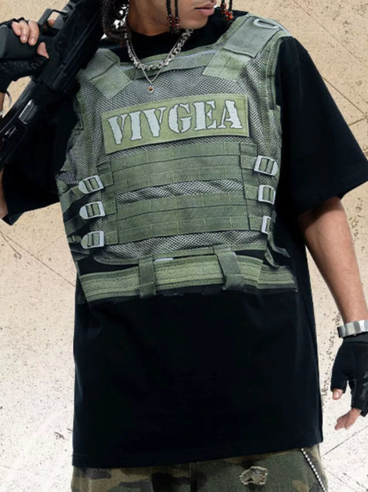 T-shirt imprimé gilet tactique pour homme   Elégance District