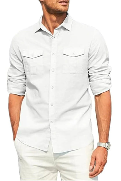 Chemise à manches longues boutonnée pour homme grande taille    Elégance District
